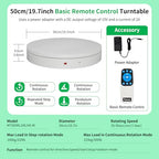 Remote-Controlled Motorized Electric Turntable,Heavy Duty Rotating Display Stand,Speed-Adjustable Rotating Platform,Multi-Mode Photography Turntable for 3D Scan,Photography(19.7in/White) - size: 19.7inch/White/500Lbs Load
