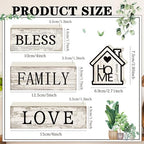Yuntau 4 Pcs Farmhouse Wooden Tabletop Decor Sweet Home Tiered Tray Decor Rustic Retro Wood Bless Family Love Block Sign Gift Neutral Centerpiece Farmhouse Table Sign for Home Shelf Mantle - style: Sweet Home