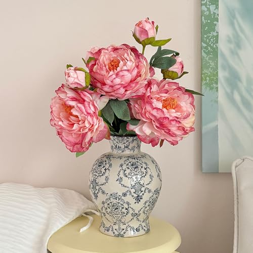 Vintage Chinoiserie Ceramic Vase, Classic Decorative Porcelain Flower Vase for Centerpiece Living Room Table Shelf, Retro Country Decor - color: Retro, size: Large