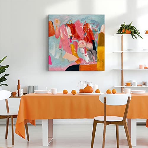 Art Hand Painted Modern Abstract Art Oil Painting Color Home Wall Art Deco 24x24 inches - color: Yi017