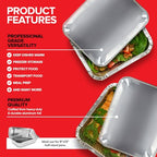 9x13 Disposable Baking Pan Covers (25 Pack) Heavy-Duty Aluminum Cake Pans Lids, Sturdy, Sealable Covers for Food Containers, Leak-Free + Safe Transport & Storage For Catering, Stock Your Home - size: 25 Lids