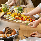 16"x 8" Large Wooden Serving Trays Decor Long Charcuterie Cheese Boards Acacia Wood Kitchen Dinner Platters Rectangular Snack Appetizer Plates for Food Dish Rectangle Party Cookie Dessert Tray - size: 16" x 8" x 0.8"
