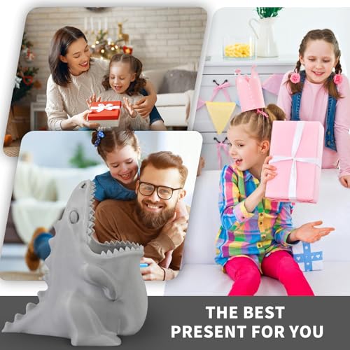 Cute Dinosaur Pen Holder, Dinosaur Figurine Pencil Holder for Office Desk Decor, 3D Printed, Grey T-Rex Desktop Organizer, Funny Dinosaur Pen Holder Gifts for Boys - color: Gray, size: Cute Dinosaur