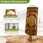 Reversible Acacia Wood Serving Platter with Handle – Premium Wooden Tray for Charcuterie, Crackers, Cheese, Fruit, Veggies, Appetizers & Snacks – Party Serving Tray & Travel Charcuterie Board