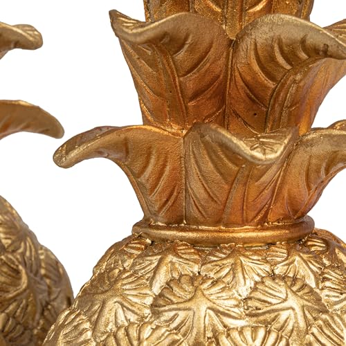 Creative Co-Op Pineapple Shaped Gold Resin Bookends (Set of 2 Pieces)