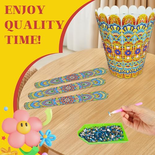 ILYUFO Diamond Art Kits for Adults, DIY Flowerpot Diamond Art, Diamond Painting Kit, Ideal Desktop Ornaments & Thoughtful Female Gifts (Wealth) - color: wealth