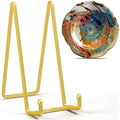 IPAME 10 Inch Large Plate Stands for Display - Metal Plate Holder Display Stand + Picture Stand for Book, Platter, Plaque, Photo Frame, Small Easels for Tabletop Art(Gold 2 Pack) - size: 10 Inch