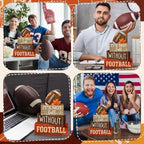 Yuntau 4 Pcs Football Fall Table Decorations Football Tiered Tray Decor Rustic Autumn Wooden Blocks Sign It's Not Fall Without Centerpiece Decorative Faux Book Sign for Room Coffee Table Mantel Shelf - style: Football Fall