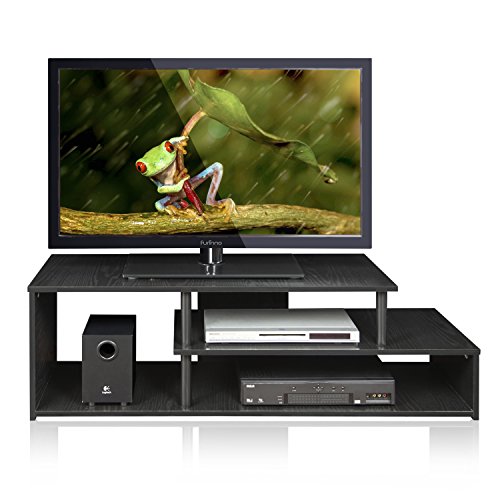 Furinno Econ Low Rise TV Stand, Black/Black - color: Black/Black
