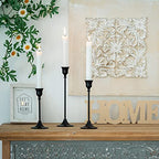 Romadedi Candlestick Holder Matte Black Candle Holder Set of 3 Decorative Candle Holder for Taper Candle for Fireplace Mantel Dinning Table Home Decorations Black 1 Set - size: 1 Set