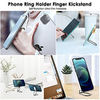 Phone Holder Foldable Phone Stand Phone Ring Holder Finger Kickstand 360° Rotation Cell Phone Stand Metal Phone Grip for Magnetic Car Mount Sticky Phone Grip Compatible with Most Smartphones - color: Gun Black