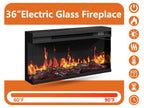 3-Sided Glass Farmhouse Fireplace TV Stand for TVs Up to 100 Inch, Entertainment Center with 36" Electric Fireplace, 4 Drawers Storage,Oak - color: Oak