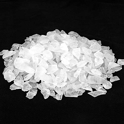 CYS EXCEL Frosted Clear Sea Glass (4 LBS, Approx. 6 Cups) | Multiple Color Choices Crushed Glass Vase Filler | Aquarium Nautical Decor for Art Crafts - color: Frosted Clear, size: 4 LBS