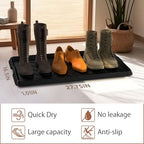 Heavy Duty Boot Trays Natural Rubber Shoe Mat Tray for Entryway with Shoes Brush Large Boot mat Tray Multi-Purpose for Indoor or Outdoor - size: 1'1" x 2'1" (Rectangular)