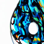 Luxury Lane Hand Blown Abstract Hollow Blue Tear Drop Sommerso Art Glass Sculpture for Home Decor 11.5 inch Tall Centerpiece Table Decoration - size: 11.5" tall