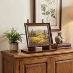 RattanView 1 Pcs Wood Plate Stand for Display 7.8 Inch Plate Holder Display Frame Picture Photo Card Tabletop Decorative Stand - size: 7.8 Inch