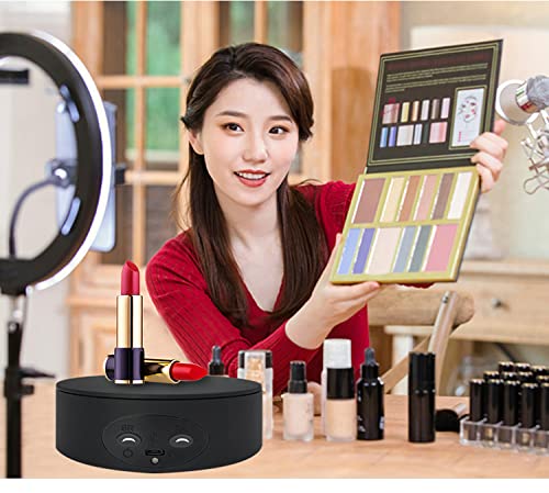 Rotating Display Stand, 5.2" 4.4lb Load Cup Display Turner For Tumblers, Spinning Display Stand, Motorized Tumbler Display Turner For Glitter Cups, Small Arts Products (Black) - color: Black