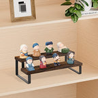 YINMIT Wooden Display Riser Stand, Tiered Perfume and Cologne Organizer Stand, 2 Tier Spice Rack Organizer, Rustic Display Shelf for Candles (2 Tier) - color: 2 Tier,Brown