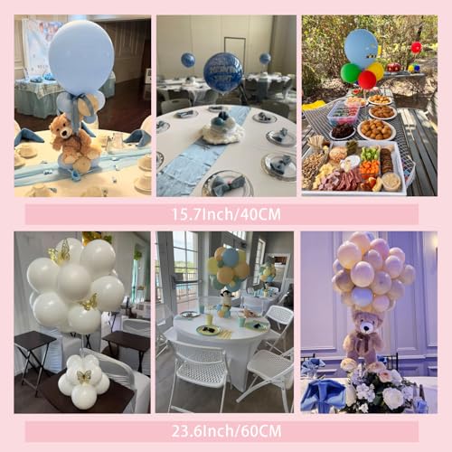 TEKXYZ 15.75 Inch Height Clear Acrylic Balloon Stand for Table Centerpiece Decoration, Set of 4