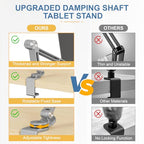 Houele Tablet Stand Holder, Adjustable Foldable Tablet Arm iPad Desk Mount with 360°Rotate Base, Phone Holder iPad Stand for Desk and Bed, Compatible with Tablets, Phones or Other 4-15.6" Device - color: Silver