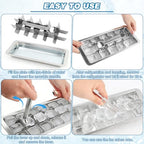 Stainless Steel Ice Cube Trays, 18-Slot Metal Ice Cube Trays for Freezer, Vintage Inspired Design with Release Lever Remove Handle for Making Large Cubes Kitchen & Bar