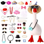 39pcs 7 Inch/17.8 cm Desk Goose Outfits, Mini Porch Goose Accessories with Hat Glasses Scepter Necklace Scarf Fun Clothes Costume Set for Magnetic Table Geese Statue Decor