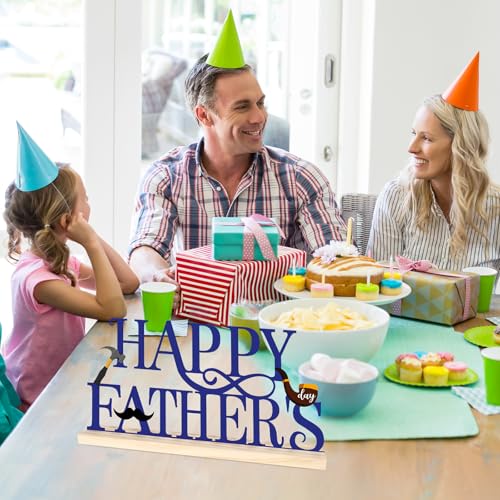 COCHIE Metal Happy Father's Day Sign, Fathers Day Decorations for Home, Shelf, Mantel, Indoor, Table Top Party Decoration, Fathers Day Gift for Dad from Daughter Son (Father's Day) - style: Father's Day