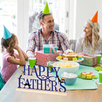 COCHIE Metal Happy Father's Day Sign, Fathers Day Decorations for Home, Shelf, Mantel, Indoor, Table Top Party Decoration, Fathers Day Gift for Dad from Daughter Son (Father's Day) - style: Father's Day