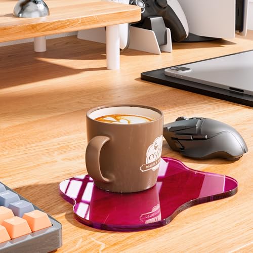 Acrylic Coaster for Desk, Clear Bar Drink Coaster, Clear Cloud Shape Coffee Cup Coaster, Perfect for Tabletop Protection and Accessories Display. - color: Purple