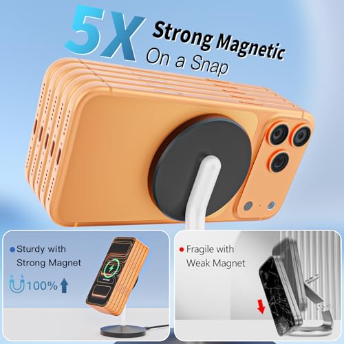 Magnetic Wireless Charger i Phone Stand 15W Fast Mag-Safe Charging Station 6FT Magnet Wireless Charging Stand with Plug Compatible with Apple iPhone 17/17 Pro/Air/17Pro Max 16/15/14/13/12,AirPods Pro - color: Black, size: 1 Pack (6FT C-C)