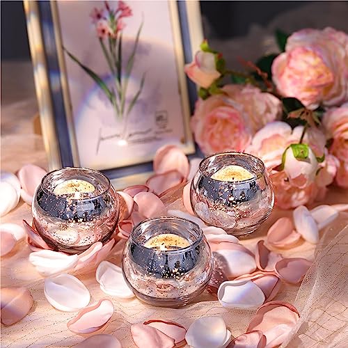 LETINE 36pcs Silver Votive Candle Holders - Elegant Mercury Glass Tea Light Candle Holder Set for Spring Summer Weddings, Holiday Season Decorations, Valentine's Day Table Centerpieces - color: Silver