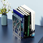 MaxGear Book Ends Tree Design Modern Bookends for Shelves, Non-Skid Bookend, Heavy Duty Metal Book Stopper for Books/DVDs, Decorative CD Holder & Video Game Organizer, 7 x 4.7 x 3.5”, Black - size: 1 Pair