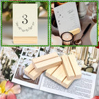15 Pieces Wood Table Number Stands Wood Place Card Holders Picture Holder Acrylic Sign Holders for Ceremony Birthday Party Home Decoration - size: 2.75" 15pcs