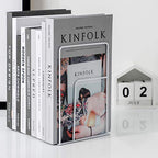 Minimalist Style Bookends Metal Adjustable Books Holder Stand Book Rack Desk Bookend - Rectangle, White - color: Rectangle, White