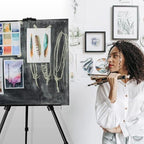 RRFTOK Easel Stand for Sign and Painting: Art Portable Adjustable Metal Tripod Easels for Display Height from 17 to 66 Inch -Canvas Stand for Table-Top/Floor Paint - Gifts for Teens Art Supplies - style: 66BC 1-pack