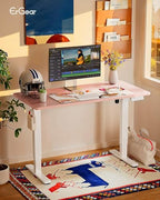 ErGear Height Adjustable Electric Standing Desk, 31 x 19 Inches Sit Stand up Desk, Memory Computer Home Office Desk, Pink - color: Pink, size: 31.5 X 18.9 Inches
