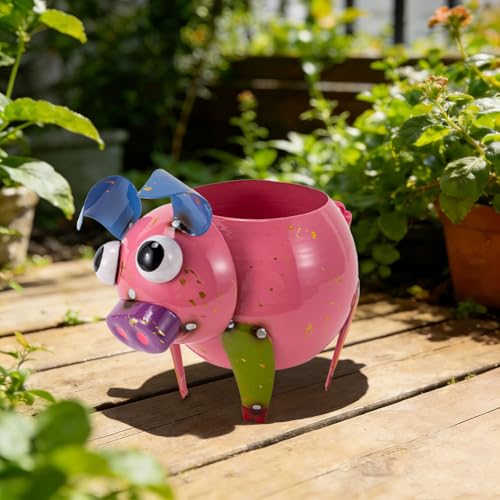 Oak & Lore Outdoor Metal Pig Garden Statues, Whimsical Farm Animal Garden Sculptures & Statues for Patio, Lawn & Backyard Decor - style: PIG