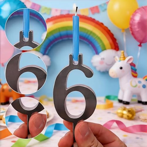 Reusable Stainless Steel Number Candle Holder Set for Birthday Cakes