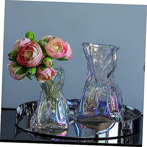 Glossy Abstract Vase Glass Statue Farmhouse Style Unique Shape Perfect Present