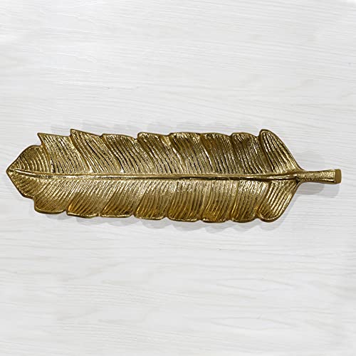 BBH Home's Handmade Gold Novelty Shaped Aluminium Tray 15.78 x 3.74 x 1.18 AMBBVK033AB2020 - color: Gold