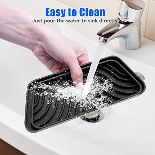 Refrigerator Drip Catcher, Refrigerator Drip Tray For Water Tray,Fridge Water Dispenser Drip Tray Prevents Water Splashes,Non-slip Silicone Dispenser Drip Collector for Ge Samsung -2 PCS Black - color: Black, size: 2PCS Rectangular