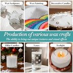 Sukh Snow Pearled-Candles with Wicks - DIY Snow Candle Wax with Wicks,Wax,Refillable for Making,Weddings,Partie (Silver) - color: Silver