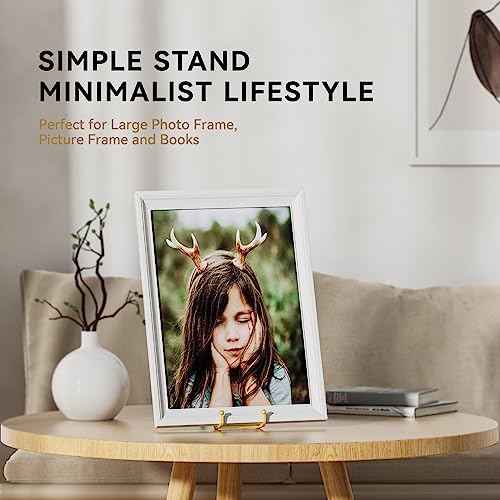 IPAME 10 Inch Large Plate Stands for Display - Metal Plate Holder Display Stand + Picture Stand for Book, Platter, Plaque, Photo Frame, Small Easels for Tabletop Art(Gold 2 Pack) - size: 10 Inch