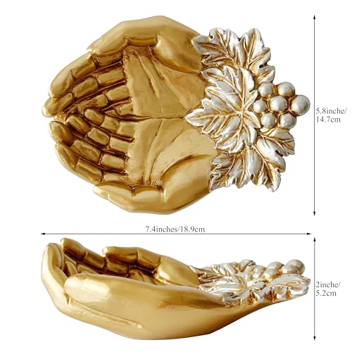 Jewelry Dish, Resin Hand Shaped Ring Holder Jewelry Organizer, Trinket Dish Tray for Christmas Birthday Wedding Gifts - color: Hands