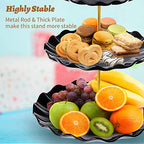 BACUTHY 3 Tier Cupcake Stand Holder, Plastic Cup Cake Stand Towel with Tiered Serving Tray for Cupcakes, Donuts, Fruits and More, White (Black) - color: Black