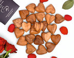 Handcrafted Wooden Heart Sculpture Solid Natural Wood Decor | Romantic Gift for Anniversary, Wedding & Valentine Day (Set of 5)