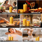 6 Pack Natural Beeswax Pillar Candles,Handmade Pure Beeswax Rolled Candles-120 Hours Long Burning,Honeycomb Bees Wax Candle for Home, Prayer,Dripless Smokeless Unscented Pillar Candle 2x4in - color: 2x4in, size: 6pcs