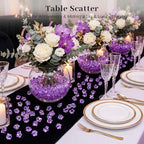 DomeStar 550PCS Purple Vase Fillers, Small Acrylic Fake Crushed Ice Rocks Purple Gems Crystals Diamonds for Table Centerpiece Lilac Lavender Theme Birthday Weeding Table Scatter (0.4 * 0.6) - color: Purple