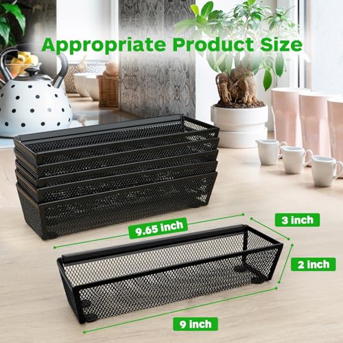 Smgmg Silverware Drawer Organizer, Silverware Organizer for Drawer, 6 Pack Utensil Organizer for Kitchen Drawers, Kitchen Drawer Organizer for Large Utensils with Interlocking Arm (9.6 * 3 * 2 inch) - color: Black, size: 9.6 * 3 * 2 Inches