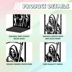Peacoblue Metal Bookends for Shelves, Modern Decorative Heavy Duty Study Book Ends Stoppers for Office Desk Shelf Room 5.3"x4.3"x7.9" Cast Iron Bookends 1 Pair (Grim Reaper Reading Book with Sickle) - style: Grim Reaper Reading Book with Sickle